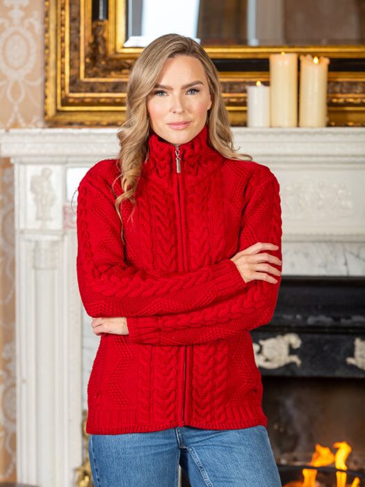 Ladies red jumper cheap