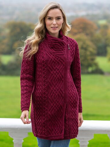 Buy Ladies Aran & Tweed Coats Online | The Sweater Shop