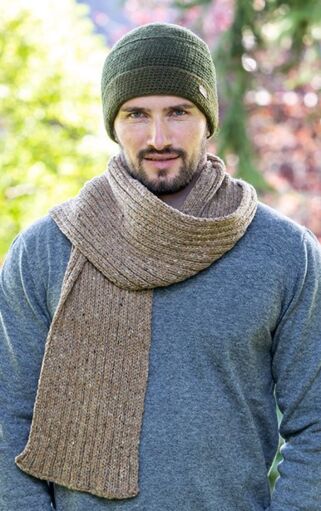 Wool and Cashmere Luxe Ribbed Scarf - Ground