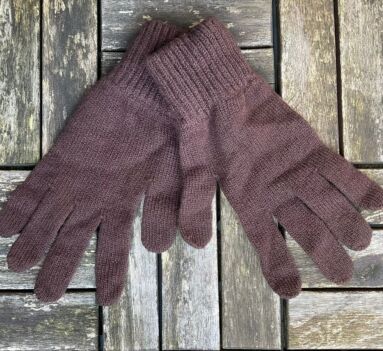 100% Lambswool Gloves Dark Brown