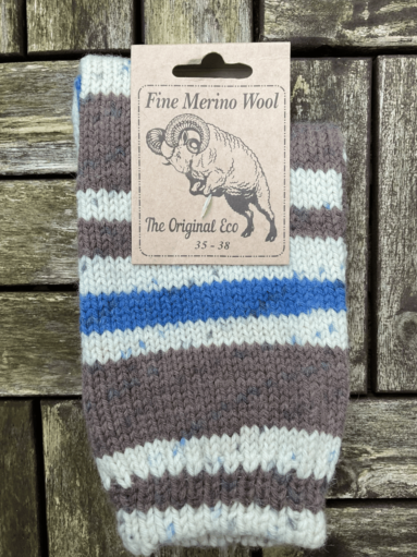 100% Merino Wool Fairisle Socks Brown Unisex