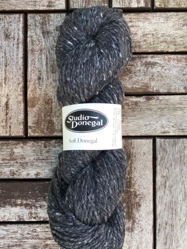 Soft Donegal Knitting Wool Dark Grey Fleck 100g