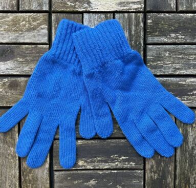 100% Lambswool Gloves Dark Blue - Ladies