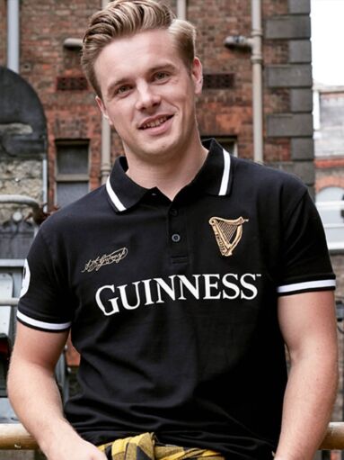 Black Collared Guinness Rugby Shirt