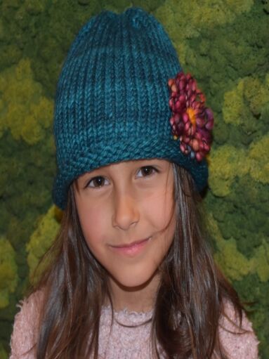 Handmade Super Soft Merino Wool Children's Hat Turquoise