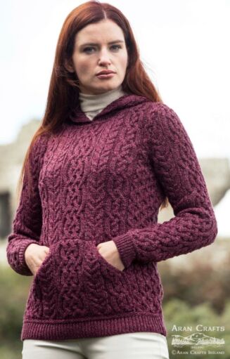 Pocket Hoodie Merino Wool Purple
