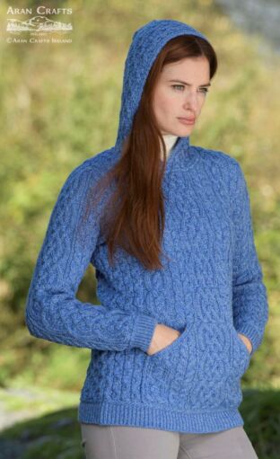 Pocket Hoodie Merino Wool Blue