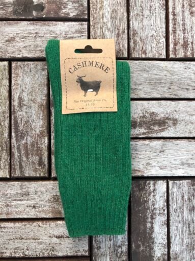 Luxury Ladies Cashmere Blend Socks - Green (Size 35-39)