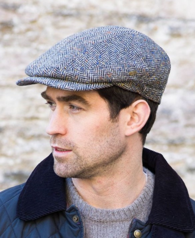 Kerry Peak Cap Grey Herringbone 1