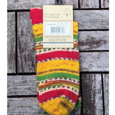 Men's Fair Isle Socks Red/Yellow Stripe