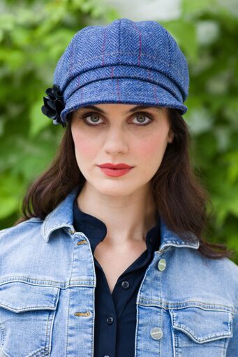 Newsboy Cap Blue Red, Colour 110