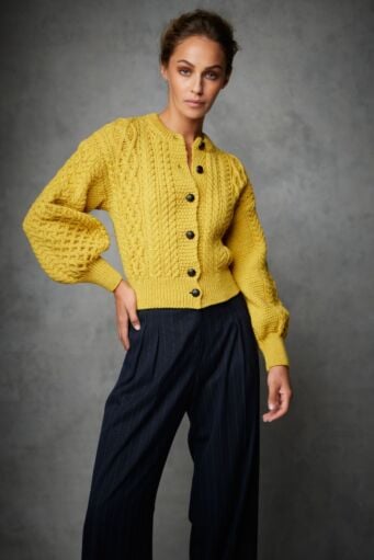 Clover Cropped Cardigan Sunflower
