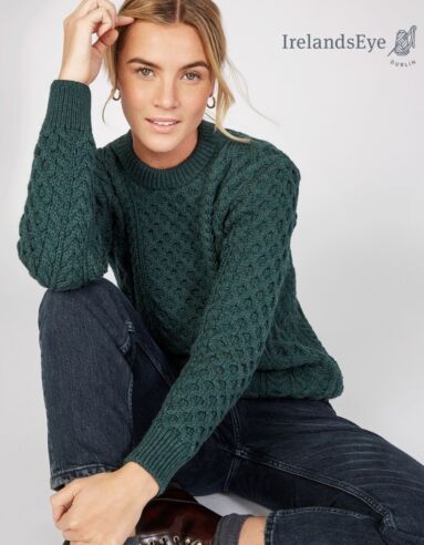 Unisex Heavyweight Aran Sweater - Evergreen