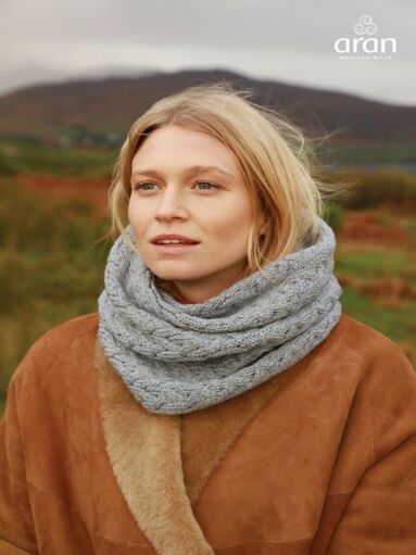 Super Soft Aran Snood Cloud Grey