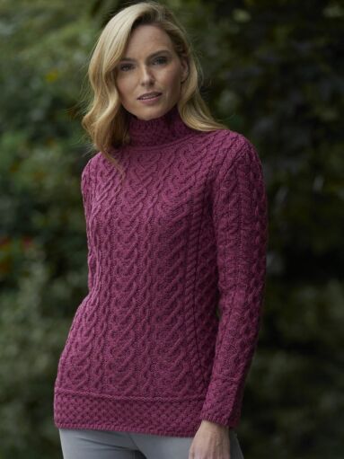 Super Soft High Neck Cable Knit Sweater 