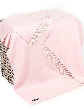 Wool and Cashmere Baby Pink Throw Col: 1430