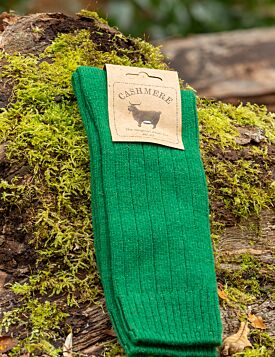 Luxury Mens Cashmere Blend Socks - Green (Size 40-45)