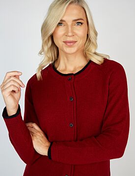 Wool and Cashmere Cardigan Red