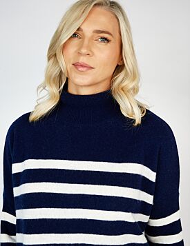 Wool and Cashmere Sweater - Navy Stripe