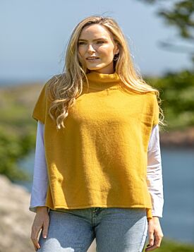 Wool & Cashmere Short Sleeve Sweater Mustard