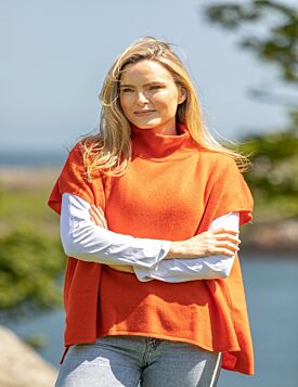Wool & Cashmere Short Sleeve Sweater Orange