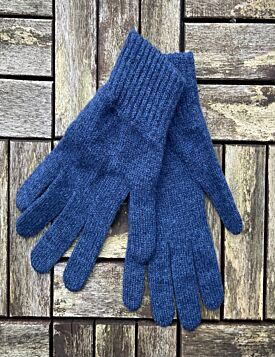 100% Lambswool Gloves Dark Blue
