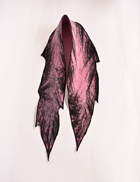 Felt Wool Leaf Scarf Pink/Black