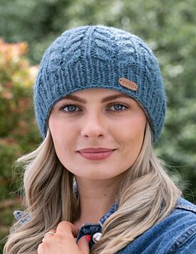 Erin Cable Knit Hat Blue