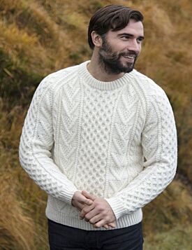 Men's Hand Knit Irish Fisherman Sweater