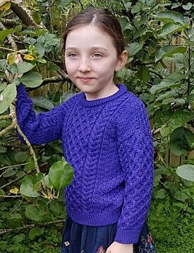 Kids Aran Sweater Purple