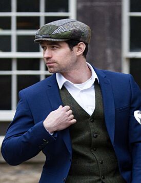 Men's Flat Irish Patchwork Wool Cap