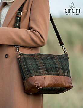Irish Leather and Tweed Wool Check Bag R712