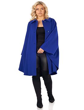 Wool Cashmere Blend Cape with Saddle Stitching