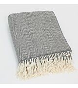 Cashmere and Wool Throw Grey Herringbone 1474