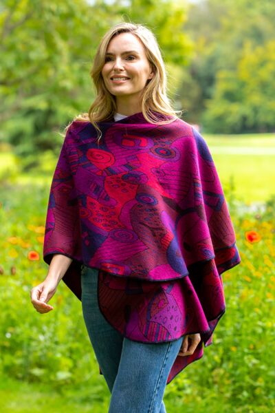 Irish Celtic Design Shawl - Fuchsia