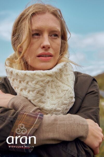 Super Soft Irish Aran Snood Natural 