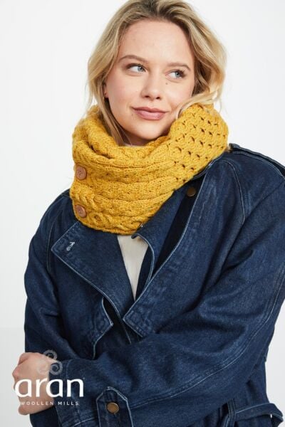 Aran Infinity Snood Yellow
