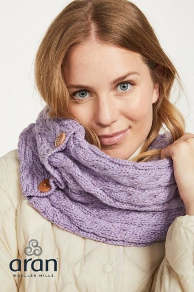 Aran Infinity Snood Lilac