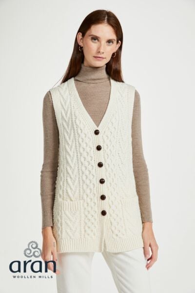 Ladies Handknit Buttoned Vest