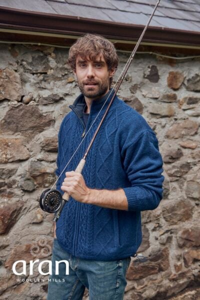 Men's Full Zip Lined Cardigan Navy