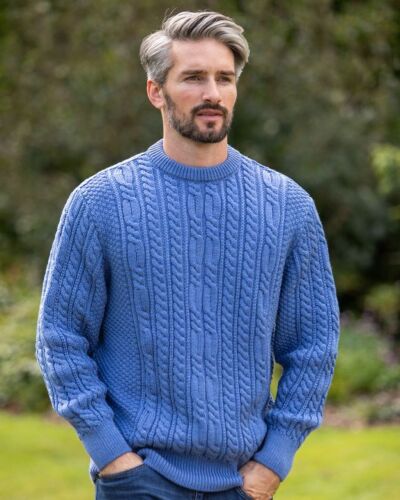 Heavyweight Extra Fine Merino Wool Sweater Sky Blue