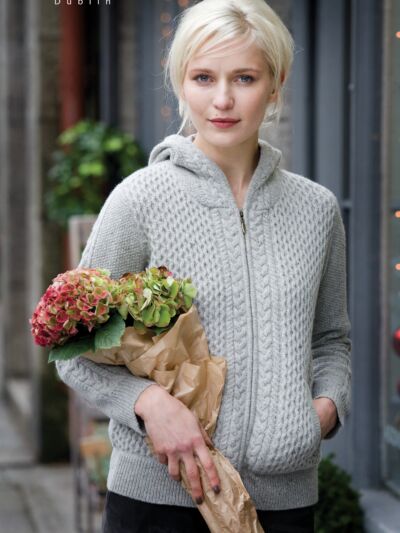 Wool Cashmere Hoody A669-Light Grey-XL 1