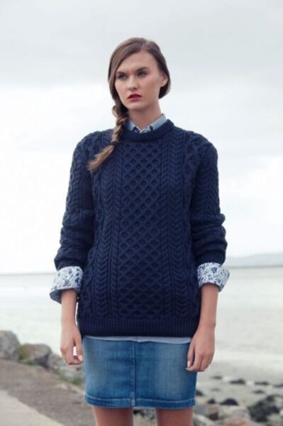 Aran Sweater A653-XXL 1-Navy Blue