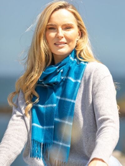 100% Cashmere Scarf Atlantic Blue