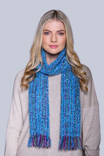 Mohair Viscose Scarf Blue Purple Mix
