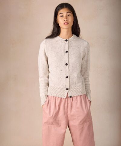 Wool and Cashmere Blend Cassia Cardigan Chalk
