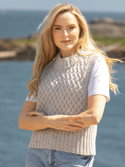 Trellis Crop Vest Chalk 