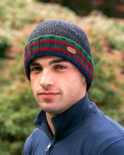 Rib pullon Turnup Hat Charcoal Green