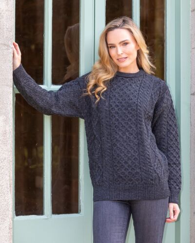 Irish Aran Unisex Sweater Charcoal