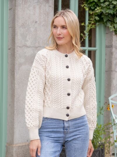 Clover Cropped Cardigan Natural